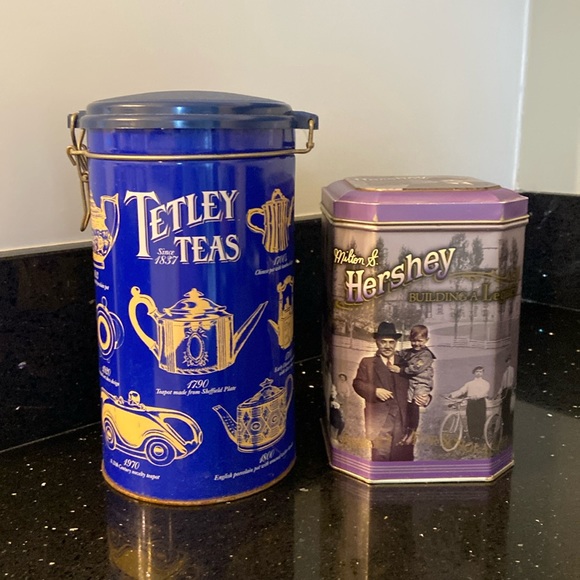 Hershey Other - 2 Vintage Tetley Tea & Hershey Chocolate History Tins
